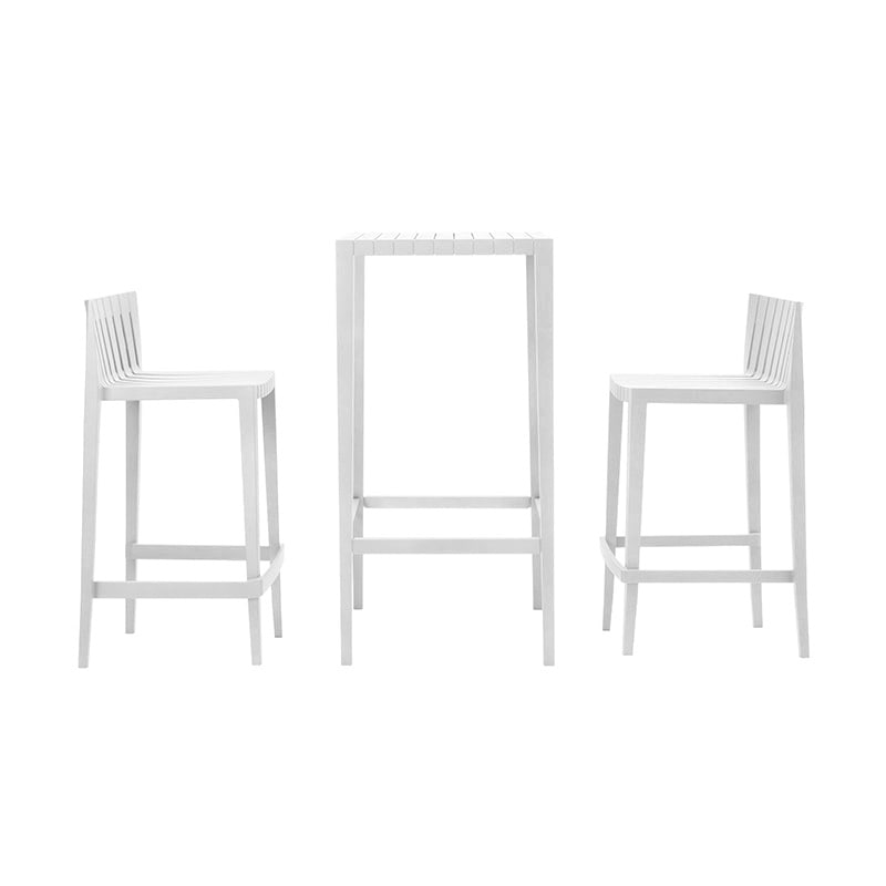 Set de 2 tabourets H87 + table SPRITZ - blanc