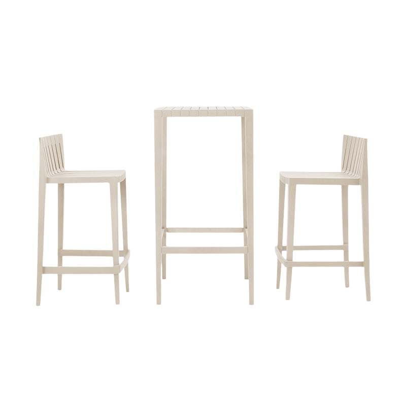 Set de 2 tabourets H87 + table SPRITZ - écru