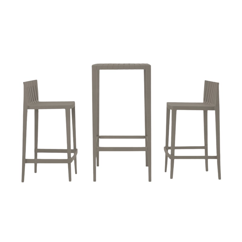 Set de 2 tabourets H87 + table SPRITZ - tortora