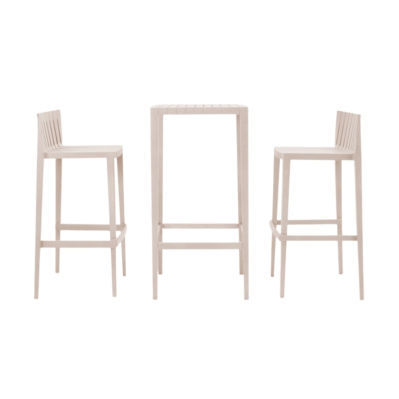 Set de 2 tabourets H97 + table SPRITZ - écru