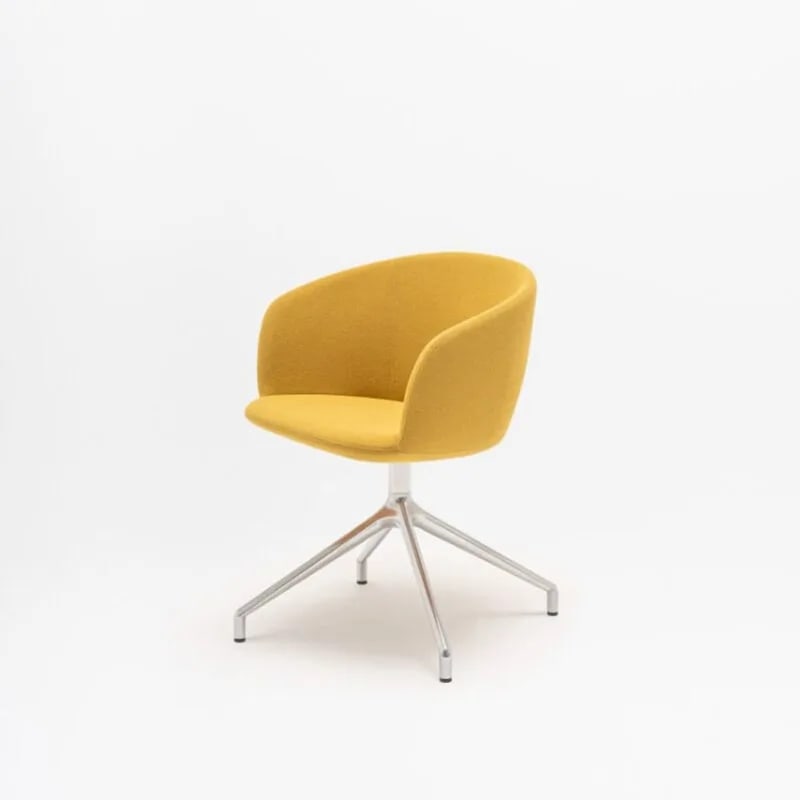 Siège pivotant pied en aluminium poli GRACE