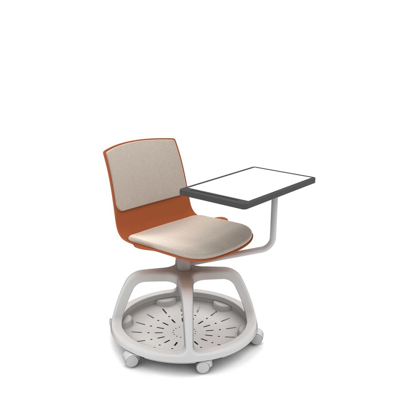 Chaise giratoire étudiant panier PP + tablette ODEI