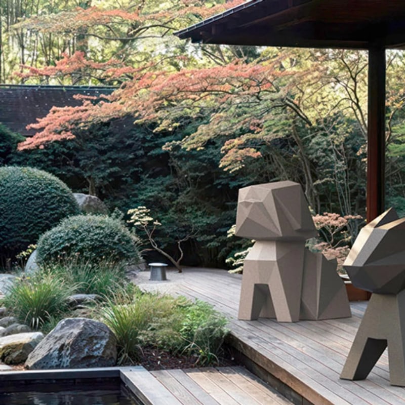 Statue Chien XL Design INU ORIGAMI