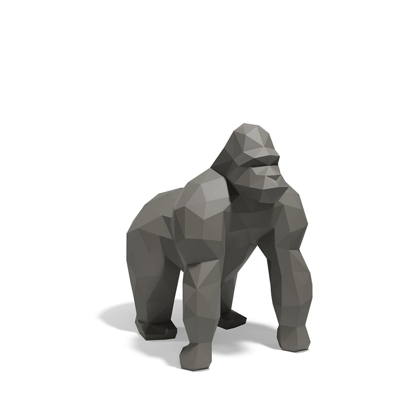 Statue gorille 110 cm ORIGAMI - anthracite