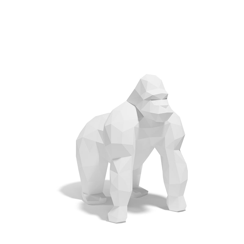 Statue gorille 110 cm SARU ORIGAMI - blanc