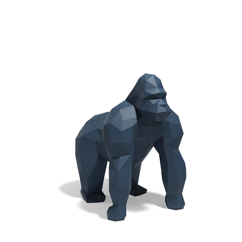 Statue gorille 110 cm SARU ORIGAMI - bleu