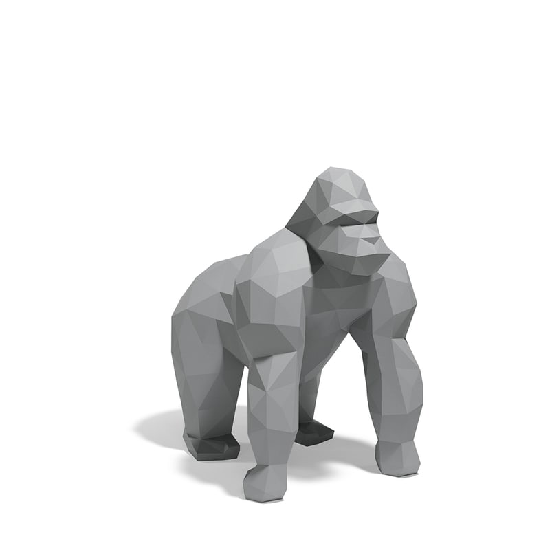 Statue gorille 110 cm SARU ORIGAMI - gris