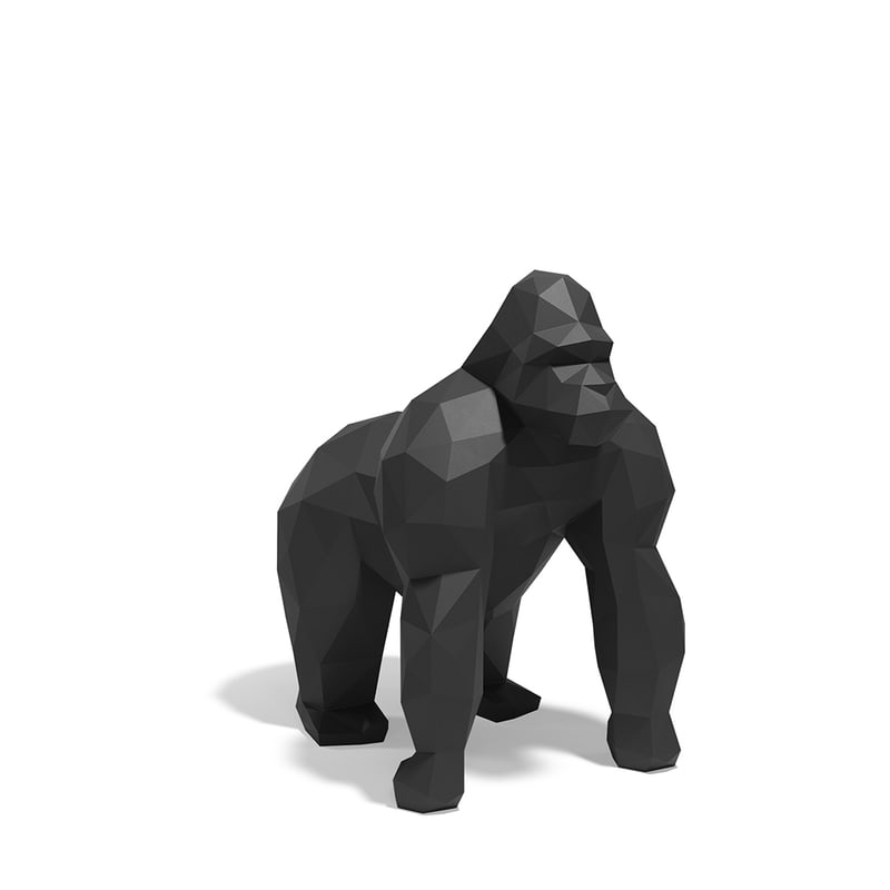 Statue gorille 110 cm SARU ORIGAMI - noir