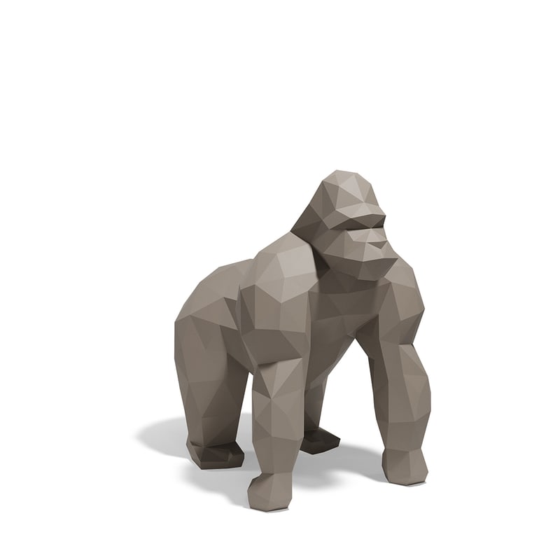 Statue gorille 110 cm SARU ORIGAMI - tortora