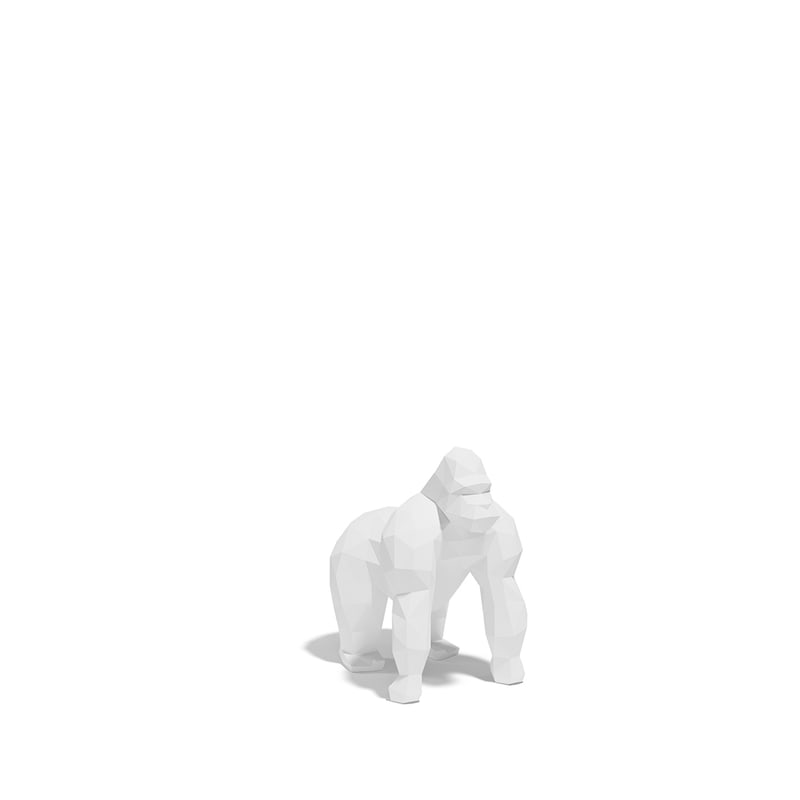 Statue gorille 60 cm SARU ORIGAMI - blanc