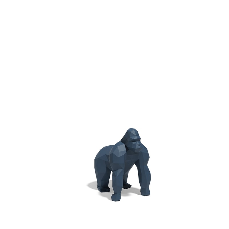 Statue gorille 60 cm SARU ORIGAMI - bleu