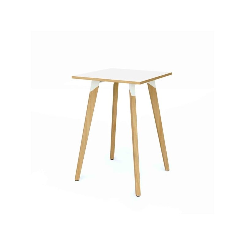 Table haute carrée pied en bois EVASION