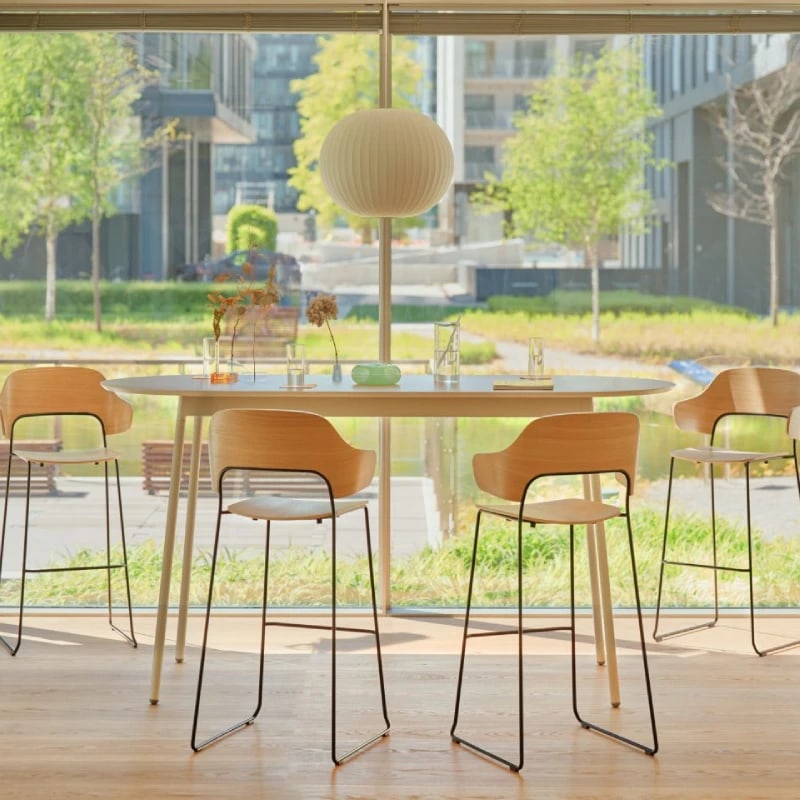 Table haute ovale design pied métal UNIT