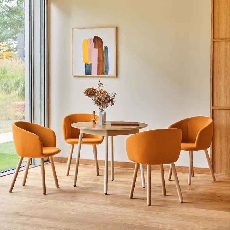 Table ronde design pied métal UNIT