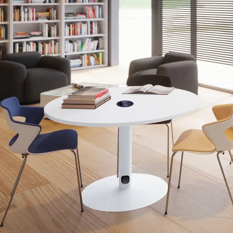 Table ronde pieds électrifiable ENSEMBLE