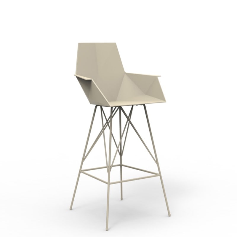 Tabouret de bar pied en inox accoudoirs FAZ