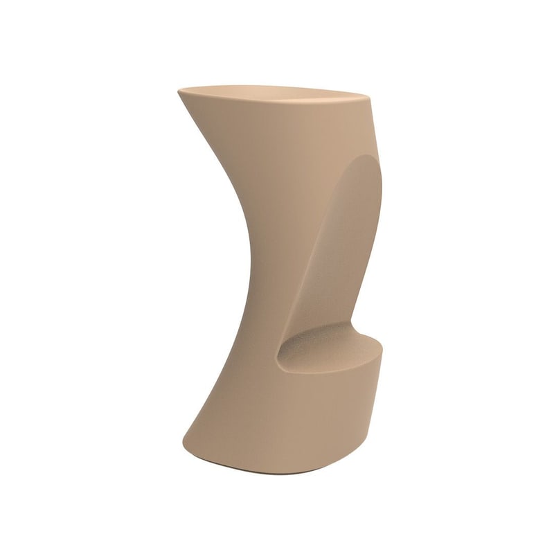 Tabouret haut design in & out NOMA - camel