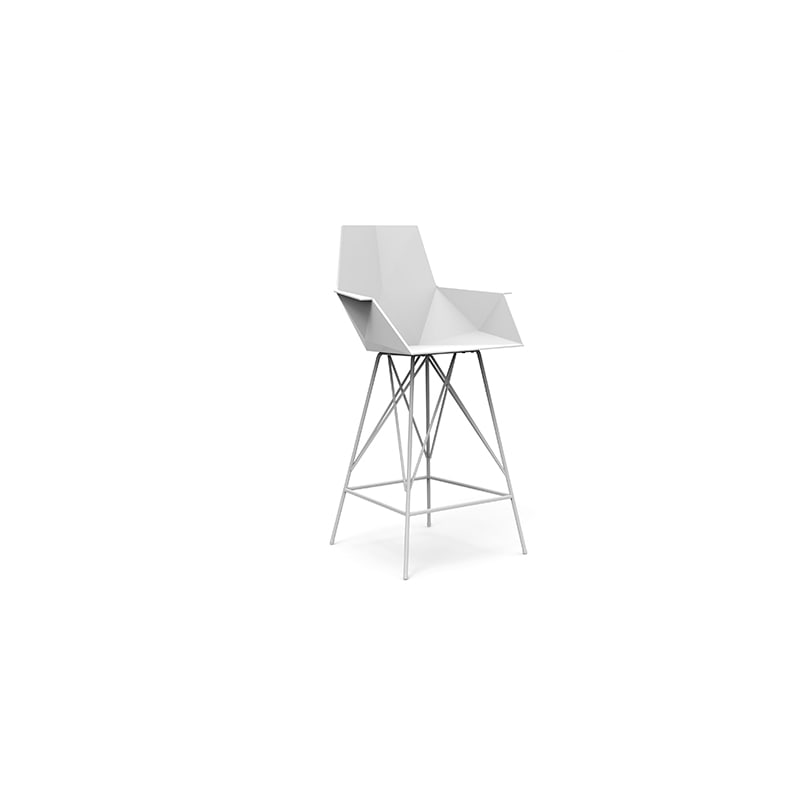 Tabouret pied inox avec accoudoirs FAZ H 102 cm