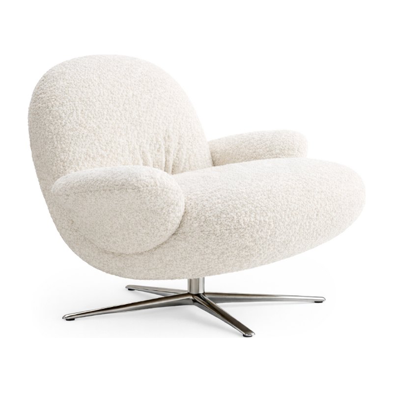 Fauteuil lounge BAOZA - bouclette blanc