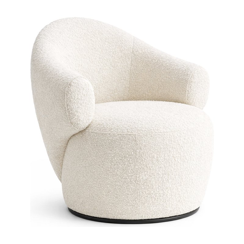 Fauteuil lounge CONVA - bouclette blanc