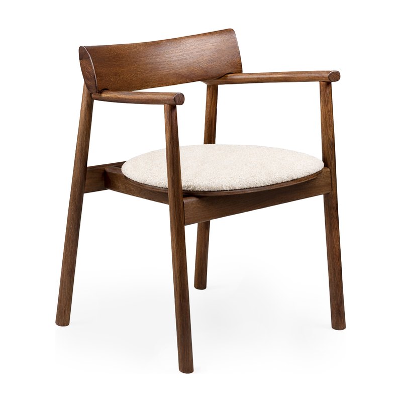 Chaise ELIPSA SOFT - chêne foncé / bouclette sable