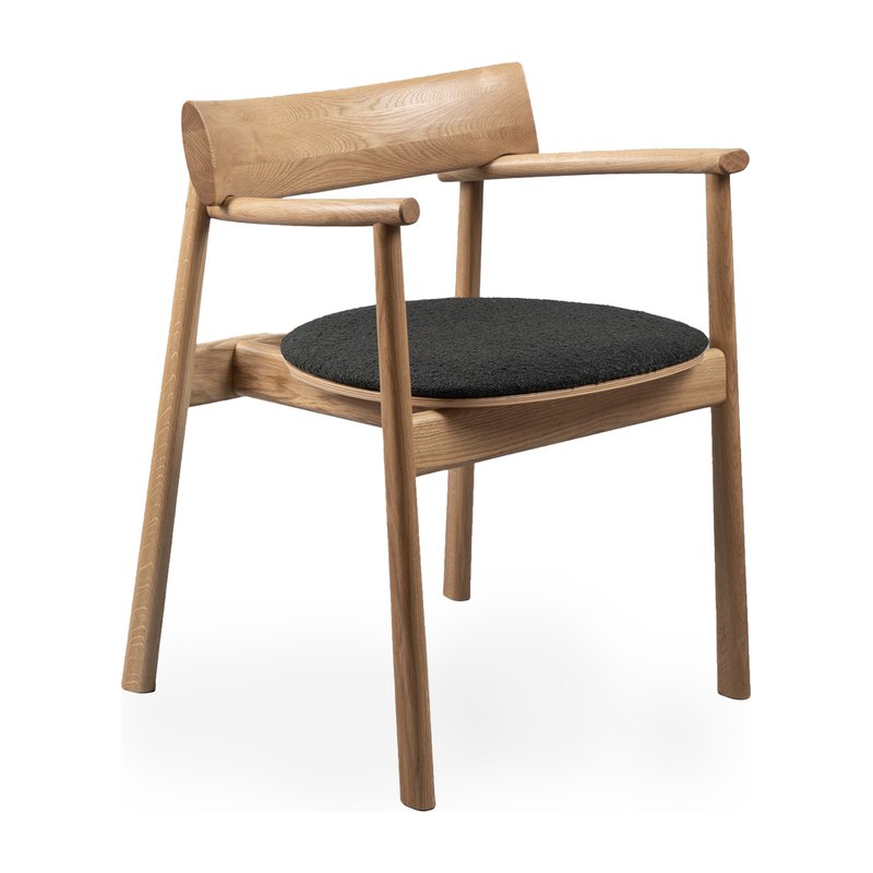 Chaise ELIPSA SOFT - chêne naturel / bouclette noir