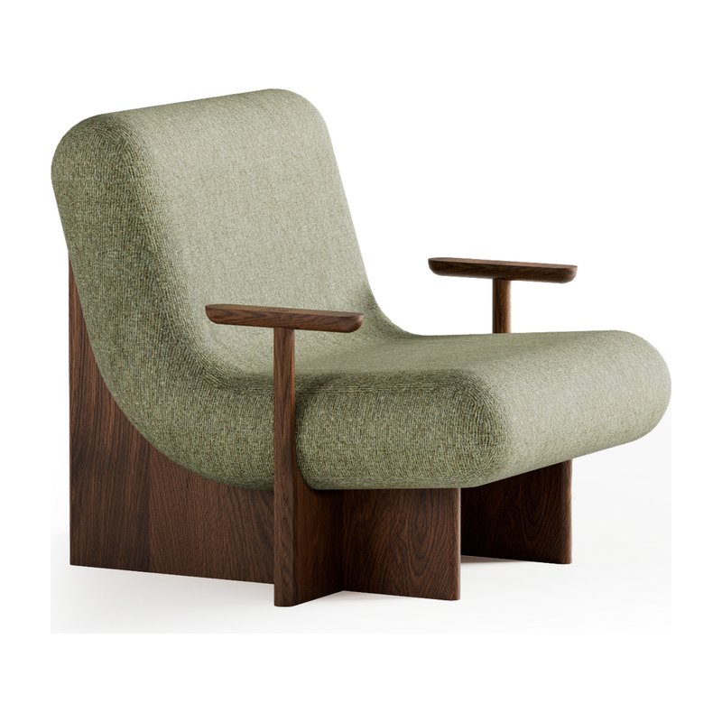 Fauteuil lounge KIVO - chêne foncé
