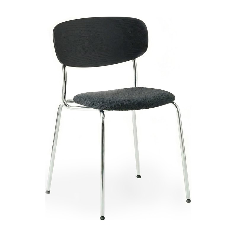 Chaise SPLOT SOFT - structure chromée / chêne noir