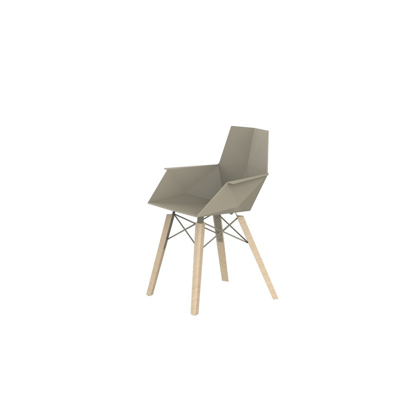 Chaise avec accoudoirs FAZ WOOD - ecru