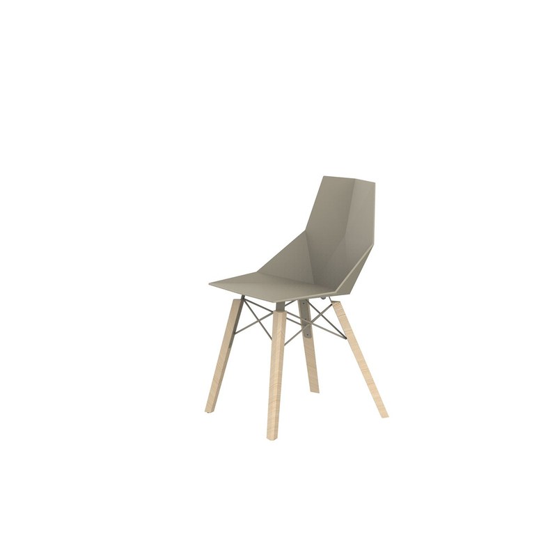 Chaise FAZ WOOD pieds bois - ecru