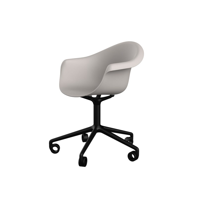 Fauteuil pivotant à roulettes INCASSO - ecru