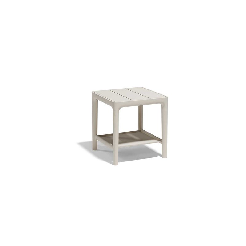 Table d'appoint AFRICA avec tablette 39 x 39 cm - ecru