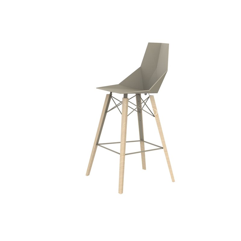 Tabouret de bar FAZ WOOD H 111 cm - ecru
